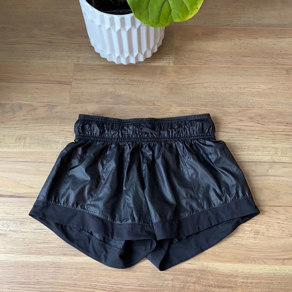 Black athleisure shorts